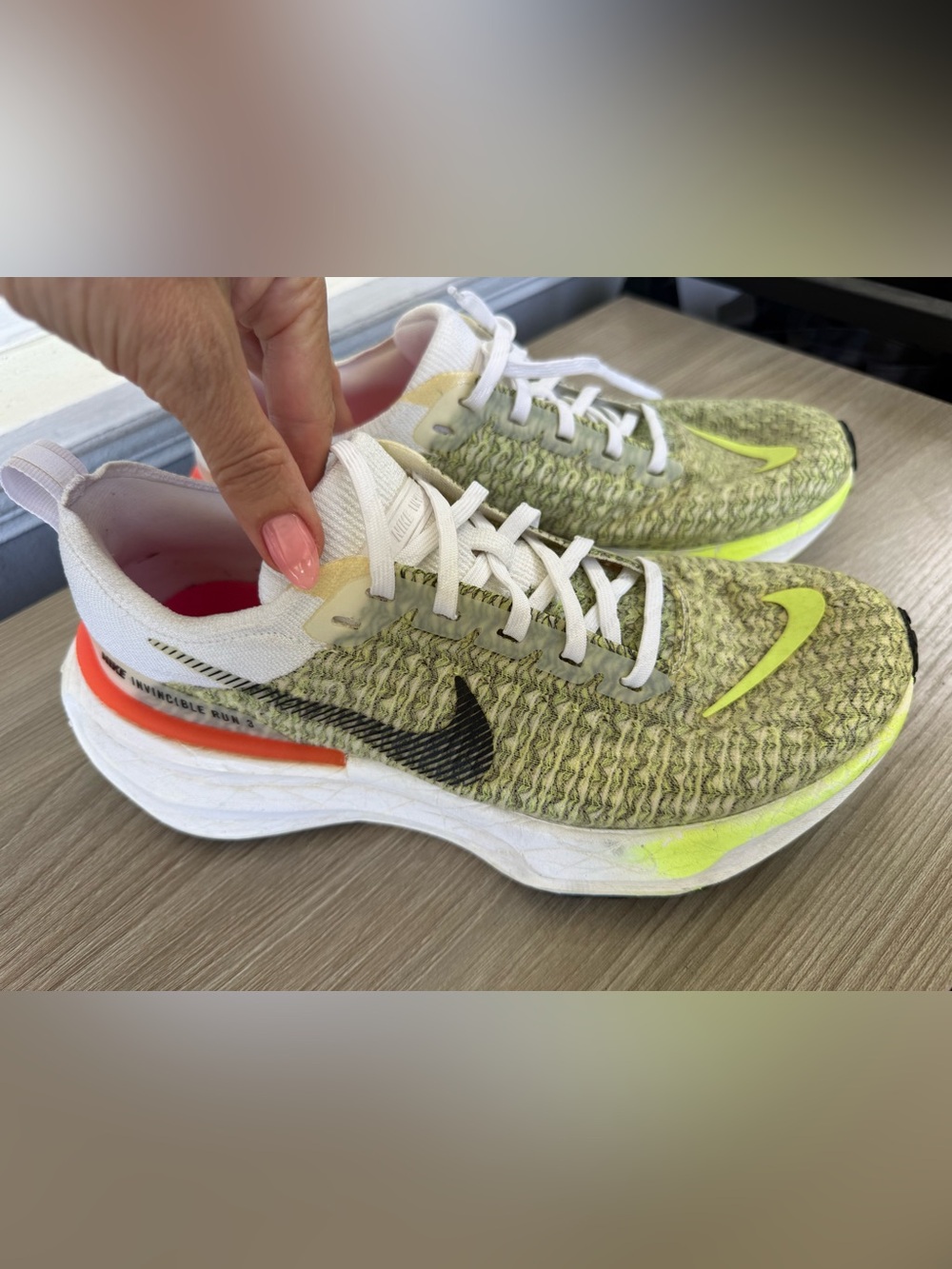 Nike ZoomX Invincible Run Flyknit 3.  White/Volt/Hyper Pink mens 8.5